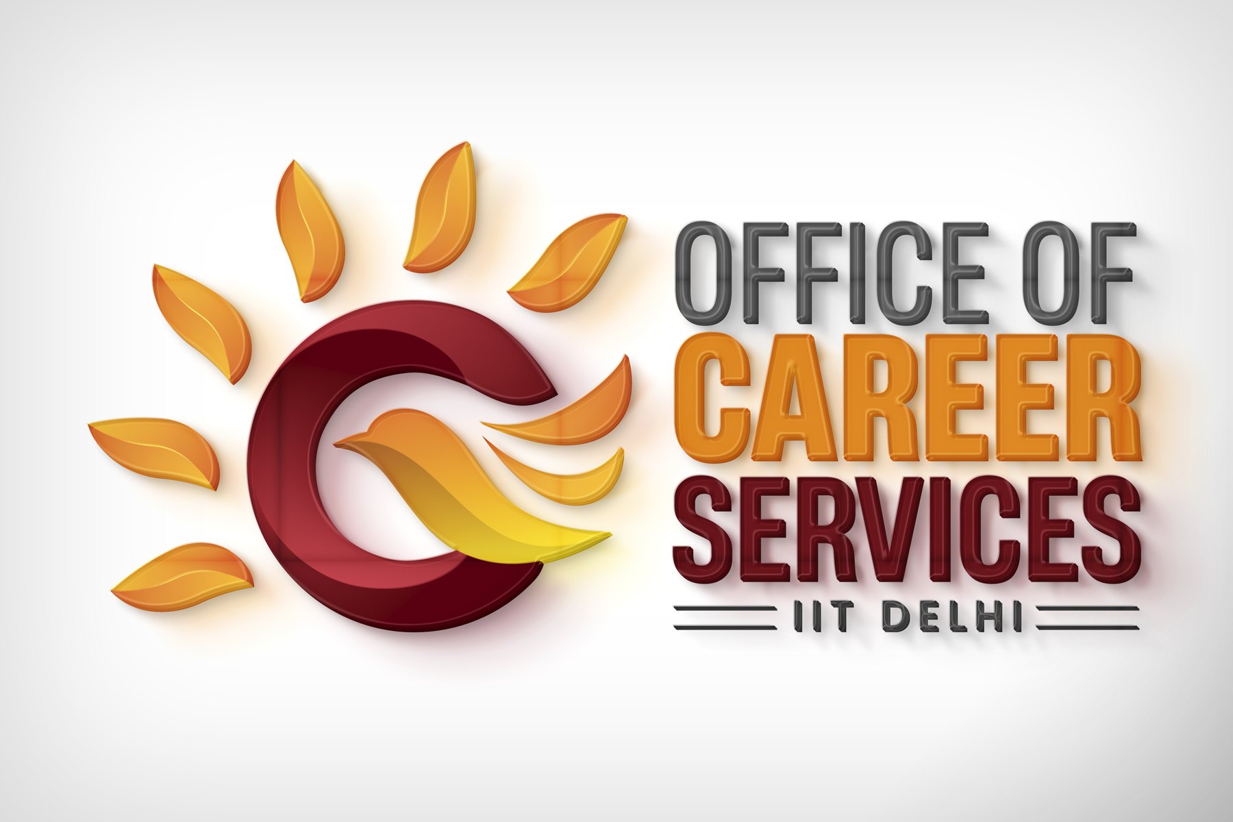 The official Office of Career Services, IIT Delhi logo — a maroon 'C' holding a rising sun and a starling in flight, beside the wordmark 'Office of Career Services · IIT Delhi'.