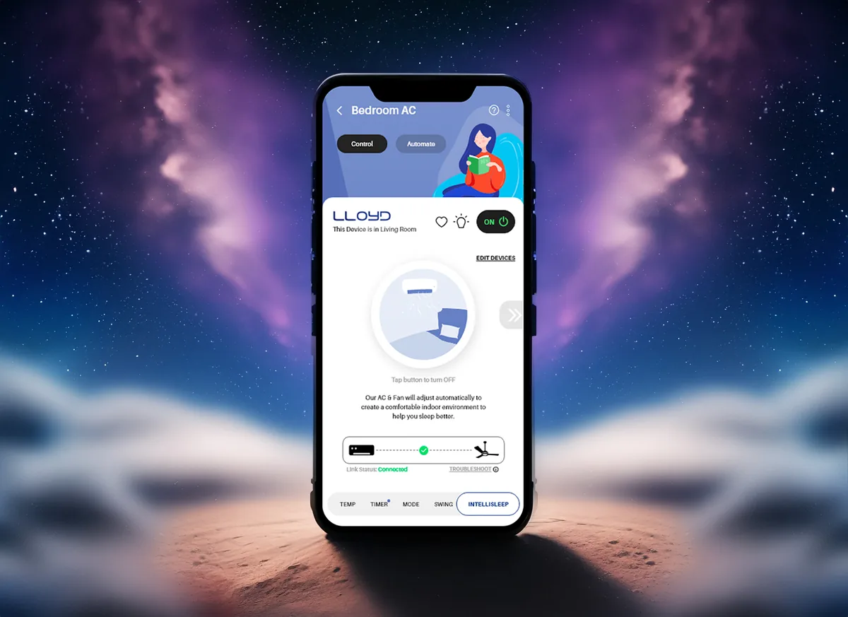Lloyd smart-AC app pairing air conditioner and fan for sleep comfort