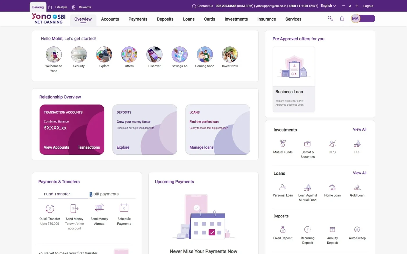 YONO relationship overview dashboard